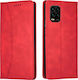 Bodycell PU Leather Buchen Sie Synthetisches Leder Rot (Xiaomi Mi 10 Lite)