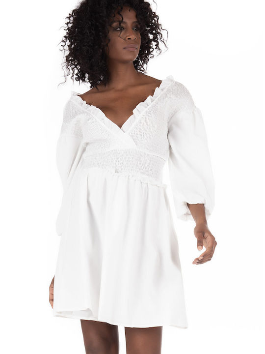 NA-KD Dress-White Φορέματα & Ολόσωμες Φόρμες (Γυναικείο White - 1018-006781)