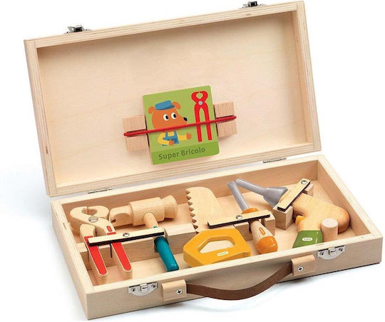 Djeco Spielzeug Zum Spielen Kinder-Tools Mit Hölzernen Werkzeugen Aus Holz Für 3+ Jahre