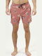 R Men's Swimwear Shorts Orange with Patterns