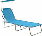 vidaXL Strandliegen Blau Faltbar mit Sonnenschirm 187x57.5x27cm. 1Stück