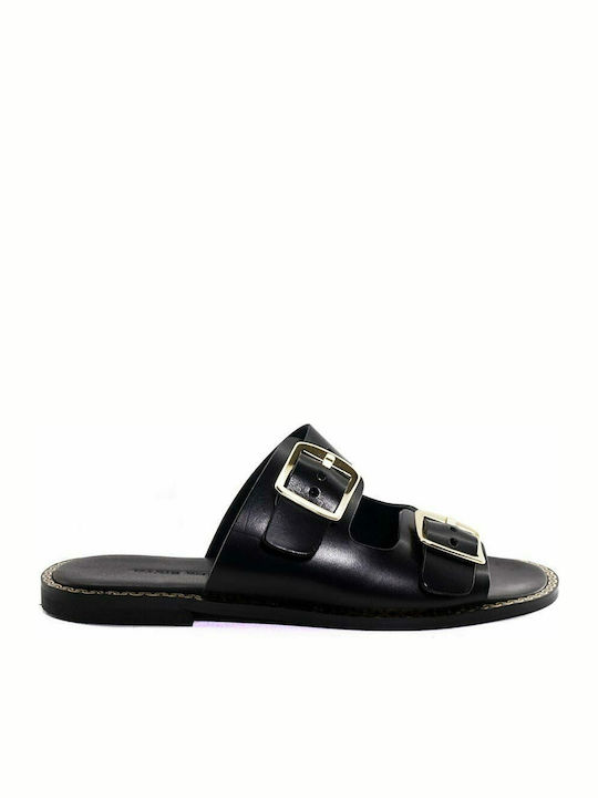 Makis Kotris K1-115 Women's Flat Sandals in Black Color Κ1-115