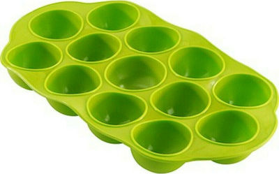 Hega Hogar Silicone Ice Cube Tray Round 13 Slots Green