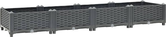 vidaXL Кутия за саксии Пластмаса Сив 40x40x23см.