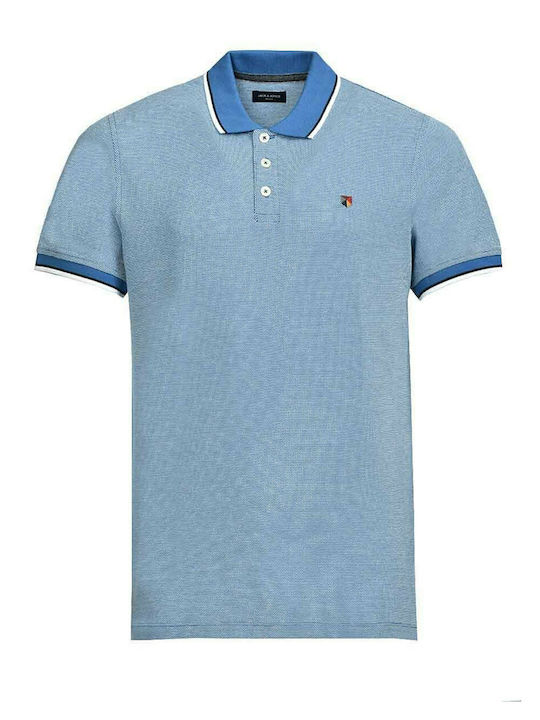 Jack & Jones Ανδρικό T-shirt Polo Bright Blue