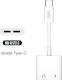 XO NB-R172C Μετατροπέας USB-C male σε USB-C 2x female Λευκό 1τμχ