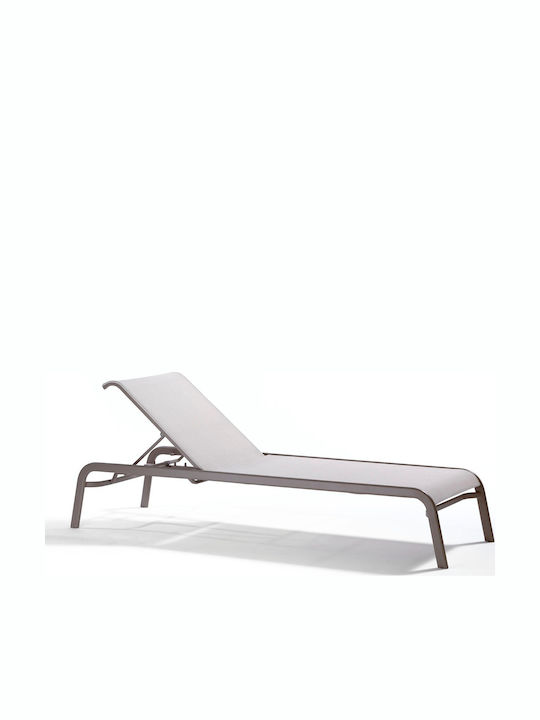 Deckchair Aluminum Beige 210x67x35cm. Rob-art.4265