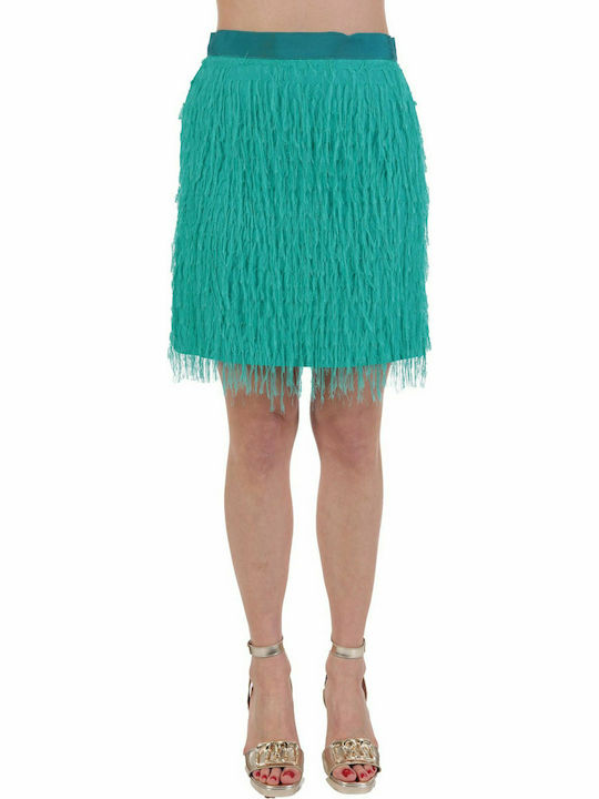 PINKO SKIRT APOCALITTICO GONNA FRINGE GREEN