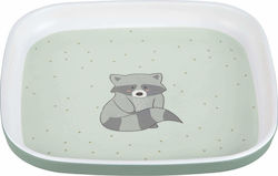 Laessig Baby Food Plate Racoon made of Melamine Green