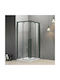 Karag Santorini 100 NR-10 Καμπίνα Ντουζιέρας με Συρόμενη Πόρτα 100x100x200cm Clear Glass Nero