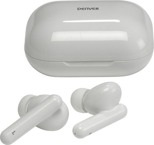 Denver TWE-38 In-ear Bluetooth Handsfree Căști cu Carcasă de Încărcare Alb