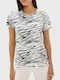 Only Femeie Tricou Animal Print Alb