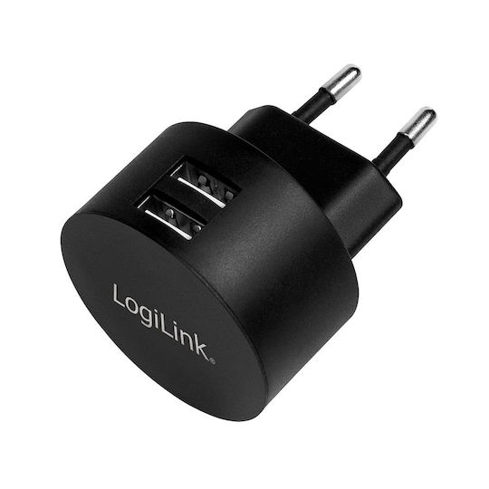 LogiLink Φορτιστής Χωρίς Καλώδιο με 2 Θύρες USB-A 10.5W Μαύρος (PA0218)