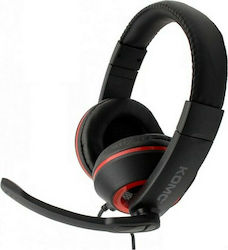 Komc Α14 On Ear Gaming Headset with Connection 3.5mm Red