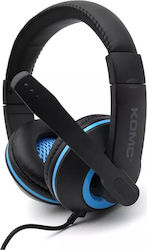 Komc Α14 Over Ear Gaming Headset with Connection 3.5mm Black/Blue