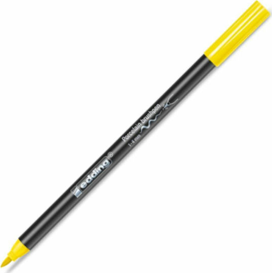 Edding Porcelain Brushpen 4200 Marker Wash-resistant Yellow for Porcelain and Glass Ψιλής Γραφής 1-4χιλ