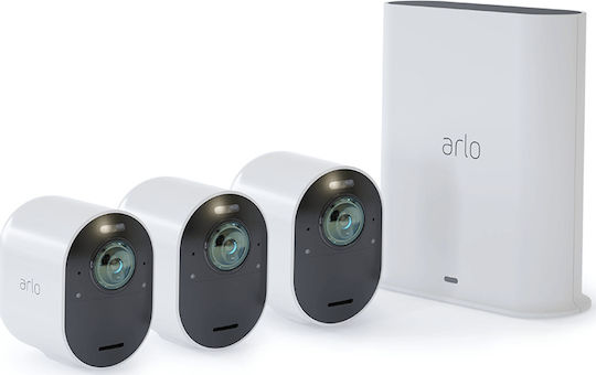 Arlo Ultra 2 IP Κάμερα Παρακολούθησης Wi-Fi 4K Αδιάβροχη με Αμφίδρομη Επικοινωνία και Φακό 2mm