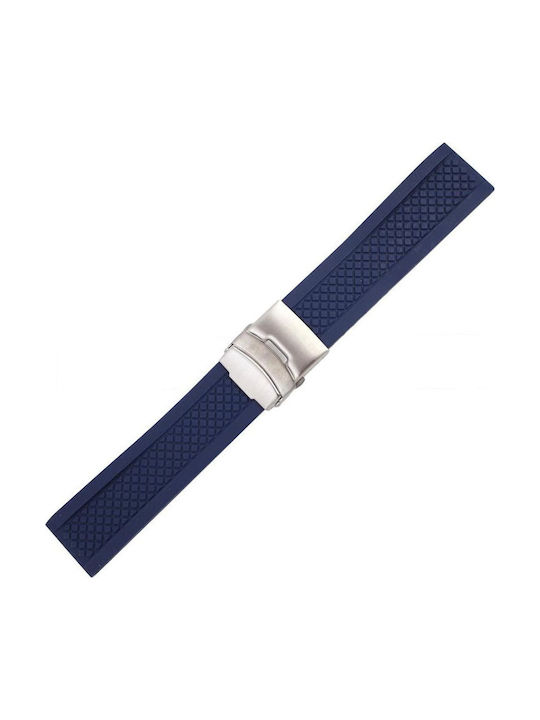 Rubber strap with curl blue 20mm