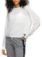 Women's Athletic Blouse Long Sleeve White