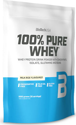 Biotech USA 100% Pure Whey Whey Protein Gluten Free with Flavor Milk Rice 1kg