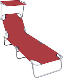 vidaXL Foldable Aluminum Beach Sunbed Red with ...