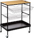 Atmosphera Metallisches Küchenwagen Mit 3 Ebenen Schwarze 60,5x40,5x79,5cm