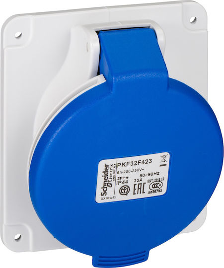 Schneider Electric PratiKa Weibliche Industriesteckdose Industriesteckdose Panel Industriesteckdose 3P 32A IP44 PKF32F423