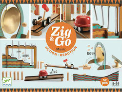 Djeco Wooden Construction Toy Zig & Go Μουσική Ντόμινο-Τόπογκαν Kid 8++ years