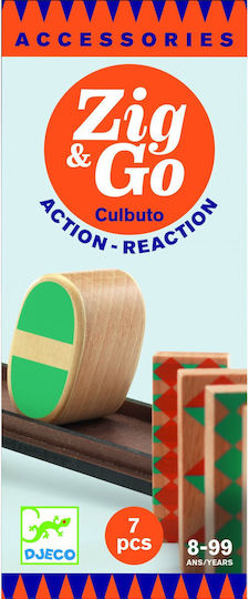 Djeco Wooden Construction Toy Zig & Go Culbuto Domino-Toboggan for Children 8+ years old+ Years