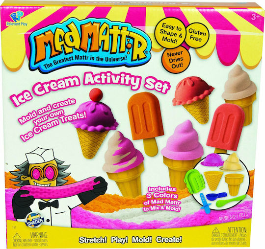 Relevant Play Παιχνίδι Κατασκευών με Άμμο Mad Mattr Ice Cream Activity Set για Παιδιά 3+ Ετών