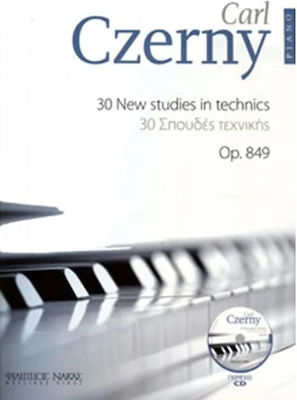 Nakas Czerny - 30 Σπουδές Τεχνικής Op.849 Metodă de învățare pentru Pian + CD W001400005