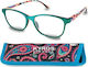 Kyros 410 Women's Reading Glasses +2.50 in Turquoise color
