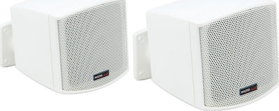 Master Audio Passive On-wall Speakers 10W MB200T (Pair) 8.9x11x8.9cm in White Color