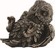 Owl Reclining Miniature Statue (Electrolysis of bronze Veronese 7cm)