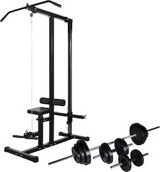 vidaXL Power Tower Multi-Gym with Weights 27.5kg with Barbell and Dumbbells Set 30.5kg