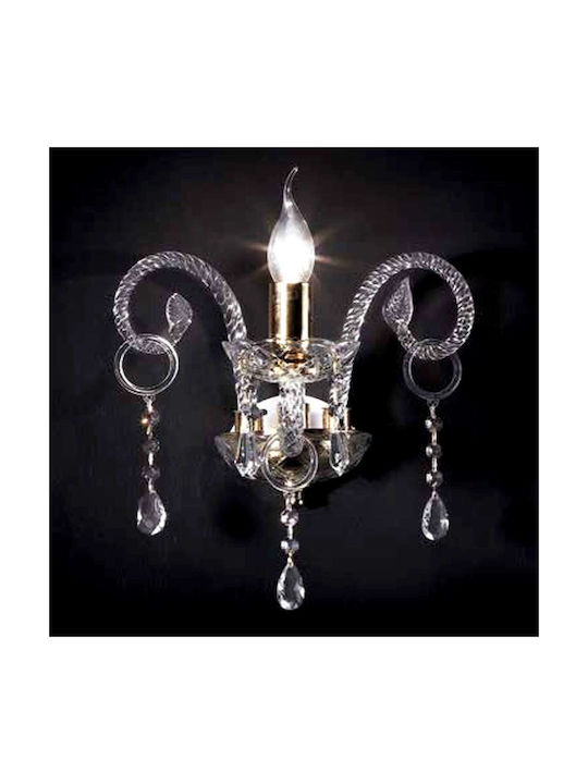 Ondaluce Maria Teresa Klassisch Leuchte Wand mit Fassung E14 Gold 27x22cm