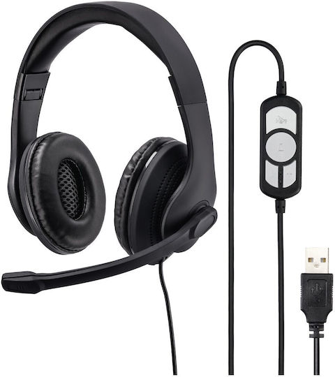 HAMA HS-USB300 On Ear Multimedia Ακουστικά με μικρόφωνο και σύνδεση USB-A