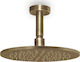 Eurorama Inox Round Ceiling Showerhead Brushed Bronze Ø22.5cm Eletta Tecno