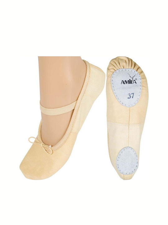 AMILA Ballet Dance Shoes Beige