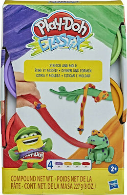 Hasbro Play-Doh 4 Βαζάκια Πλαστελίνης Elastix Stretch & Mold Bold για 2+ Ετών