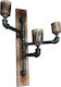 Vintage Lamp Wall with Socket E27 Brown
