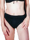 Bikini Inferioare Slip Talie Înaltă Negru