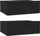 Wooden Bedside Tables 2pcs Black 40x30x15cm
