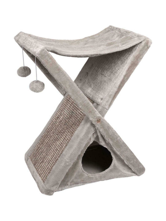 Flamingo Greta Collapsible Stâlp pentru zgâriat pisici Copaci pentru pisici Gri 2 niveluri 53.5x34.5x60cm
