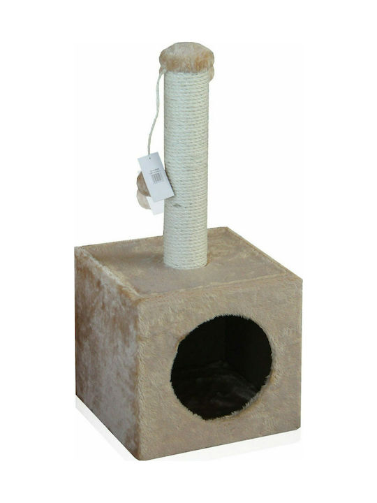 Pet Interest Cube Cat Tree Μπεζ 31x31x67εκ.