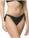 Luna Bikini Slip with Ties Black