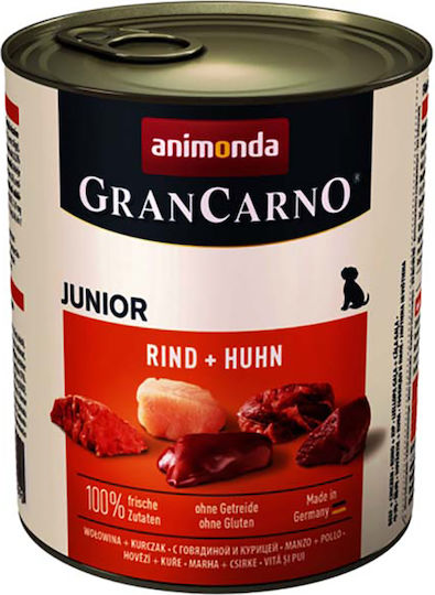 Animonda Gran Carno Υγρή Τροφή για Κουτάβια σε Κονσέρβα με Βοδινό και Κοτόπουλο χωρίς Γλουτένη 800gr