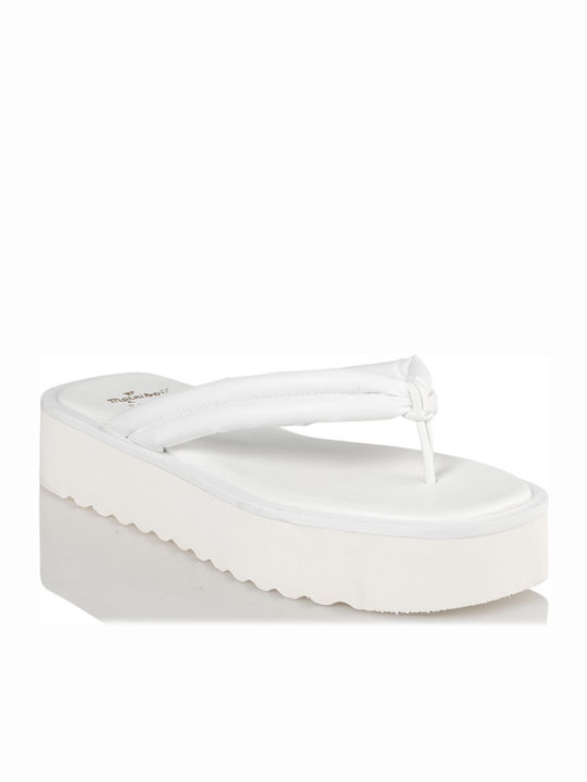 Women's Flat Sandals Flatforms in White Color