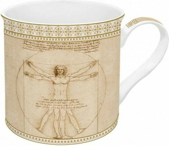 Marva Vitruvian Man Κούπα από Πορσελάνη Μπεζ 300ml Marva Vitruvian Man Κούπα από Πορσελάνη Μπεζ 300ml