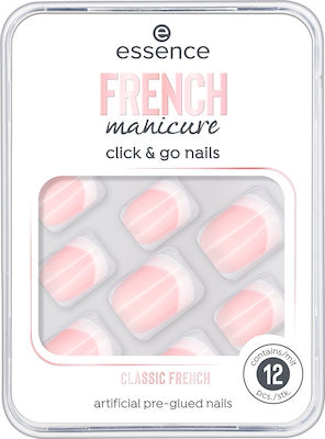 Essence French Manicure Click & Go Tipps für falsche Nägel in Mehrfarbig Farbe 12Stück